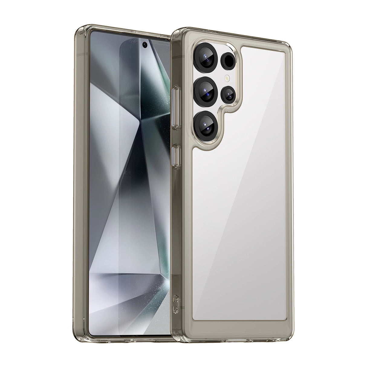 Udendørs rumkasse med gelramme til Samsung Galaxy S25 Ultra - Clear Black