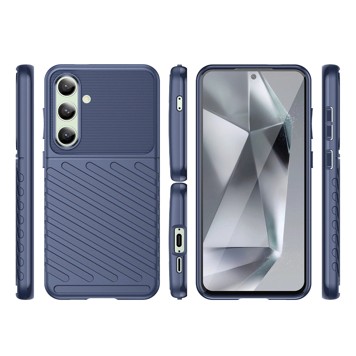 Thunder Case til Samsung Galaxy S24 FE silikone rustning cover - blå