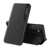 Eco Leather View Case til Samsung Galaxy S24 FE med Flip og Stand - sort