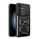 Hybrid Armor Camshield med Camera Cover og Metal Ring til Samsung Galaxy S24 FE - sort