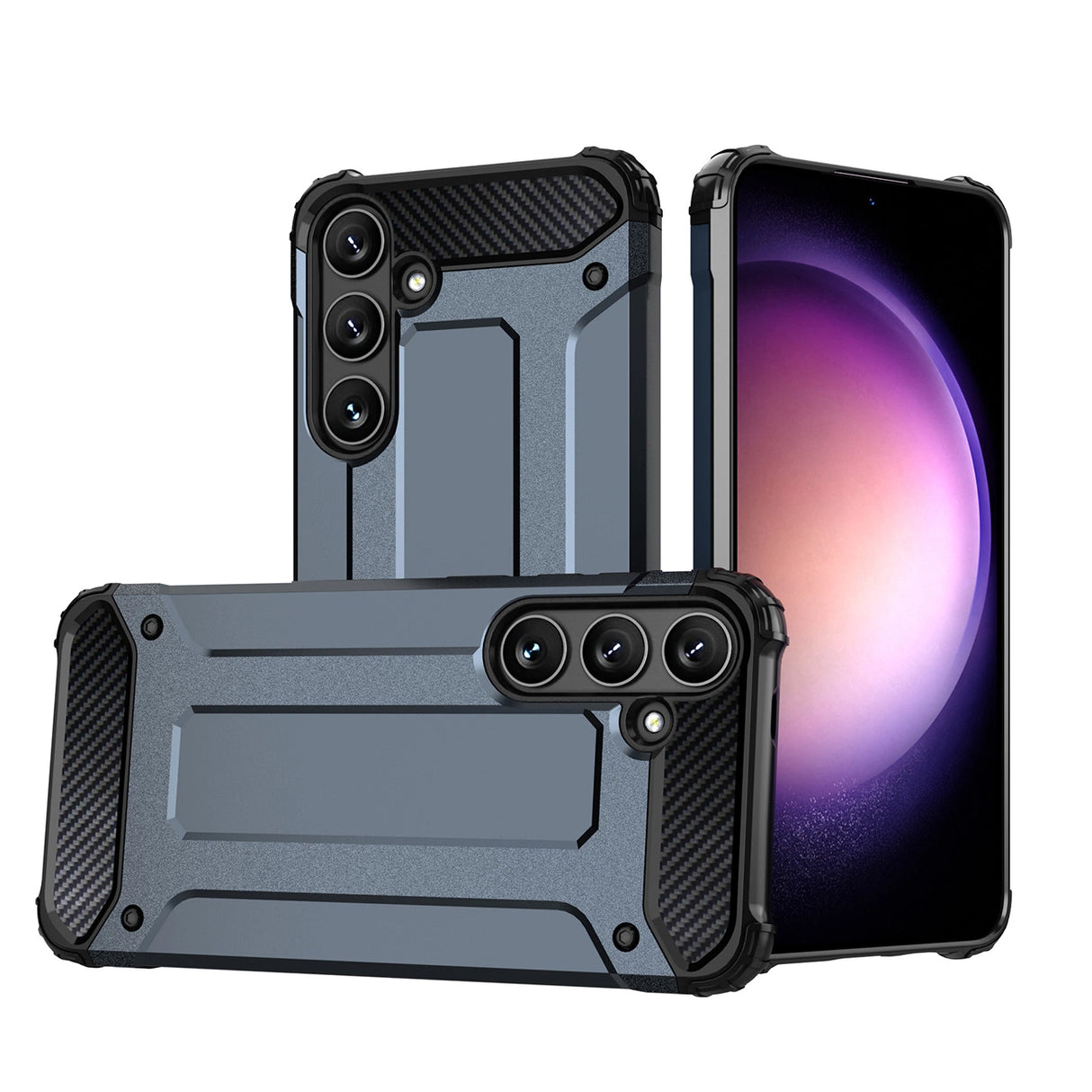 Hybrid Armor Case til Samsung Galaxy S24 FE Armored Hybrid Case - Blå