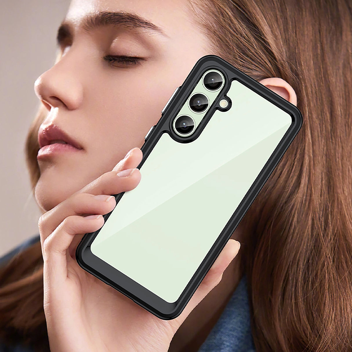 Udendørs rumkasse med gelramme til Samsung Galaxy S24 FE - sort