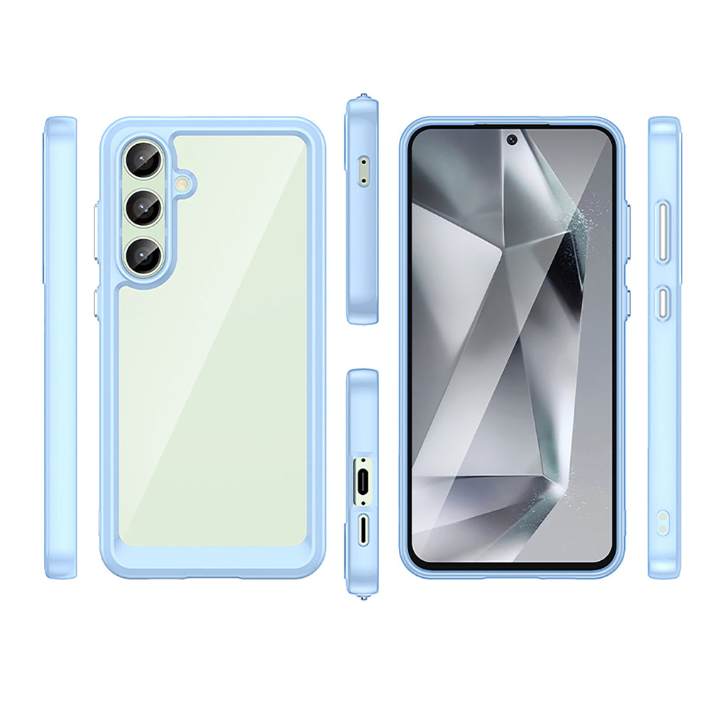 Outer Space Case med Gel Frame til Samsung Galaxy S24 FE - Blå