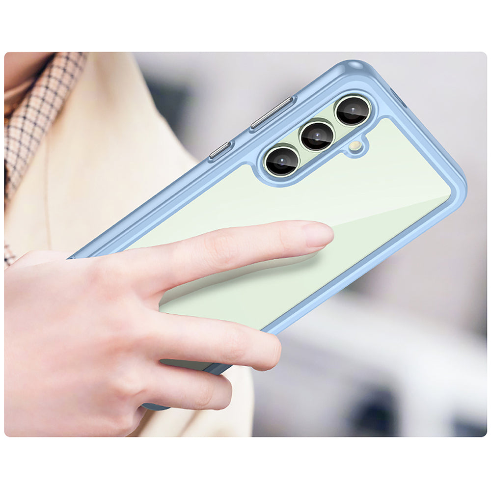 Outer Space Case med Gel Frame til Samsung Galaxy S24 FE - Blå