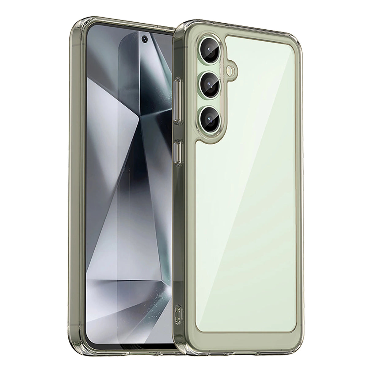 Udendørs rumkasse med gelramme til Samsung Galaxy S24 FE - Clear Black