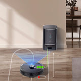 UWANT U100 Robotstøvsuger med Mop-funktion + opladnings-/rensestation - sort