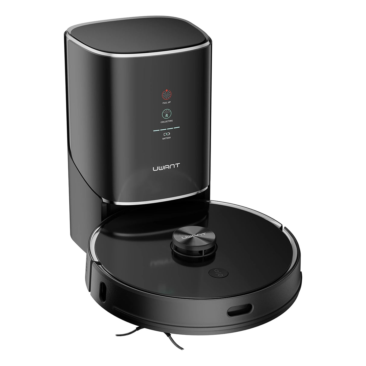 UWANT U100 Robotstøvsuger med Mop-funktion + opladnings-/rensestation - sort