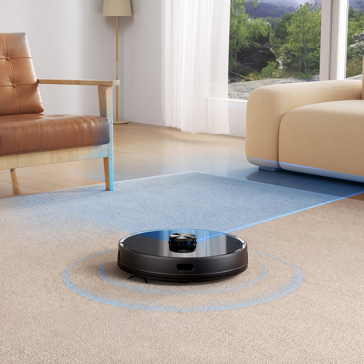 UWANT U100 Lite robotstøvsuger med mop-funktion + opladningsstation - grå