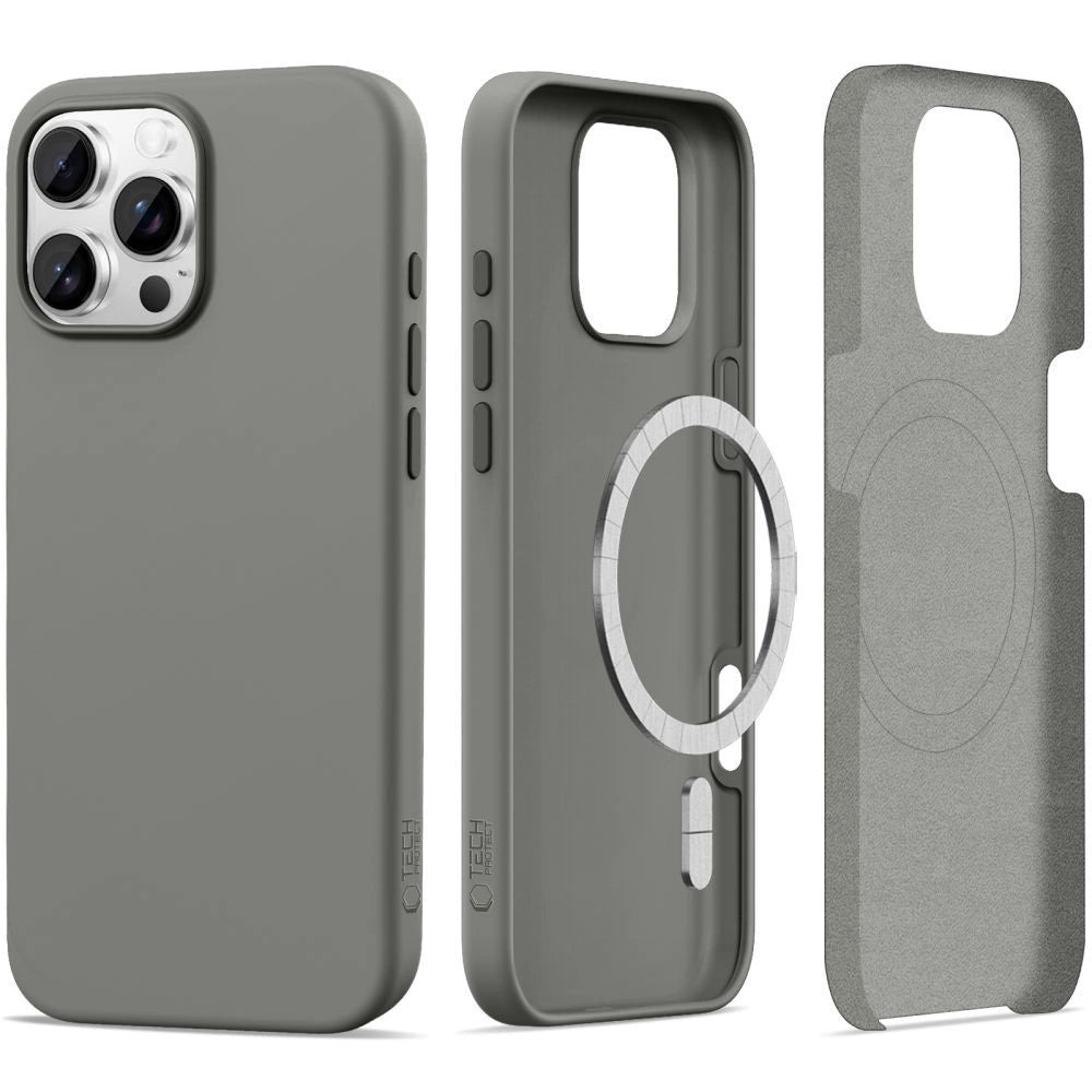 Tech-Protect Silicone MagSafe iPhone 16 Pro Case - Grå