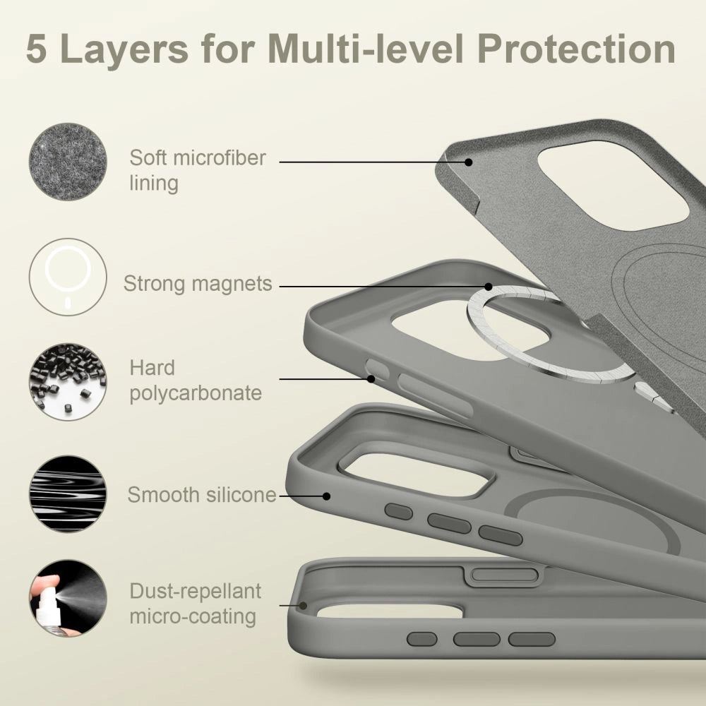 Tech-Protect Silicone MagSafe Case til iPhone 16 Pro Max - Grå