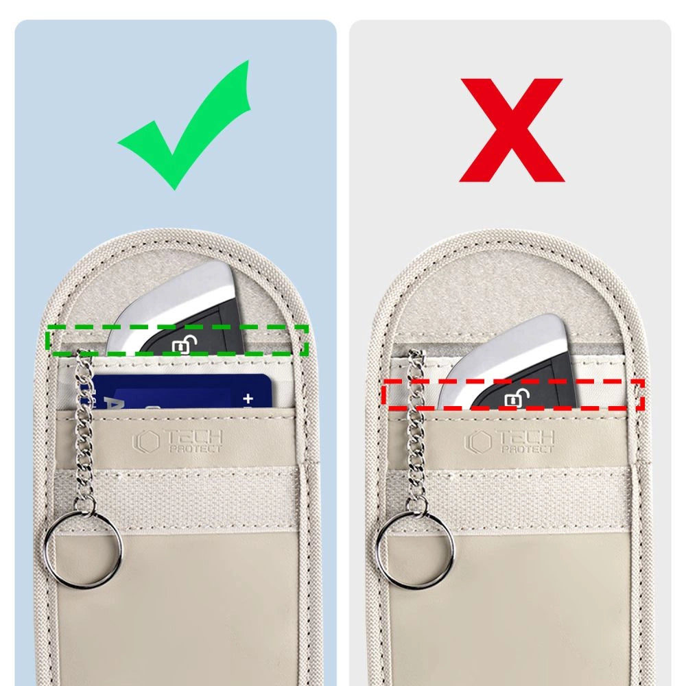 Tech-Protect KLR100 RFID-blokerende bilnøglesække - beige