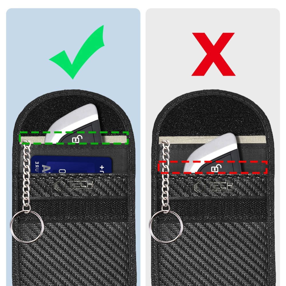 Tech-Protect KLR100 RFID-blokerende bilnøglesække - sort - carbon