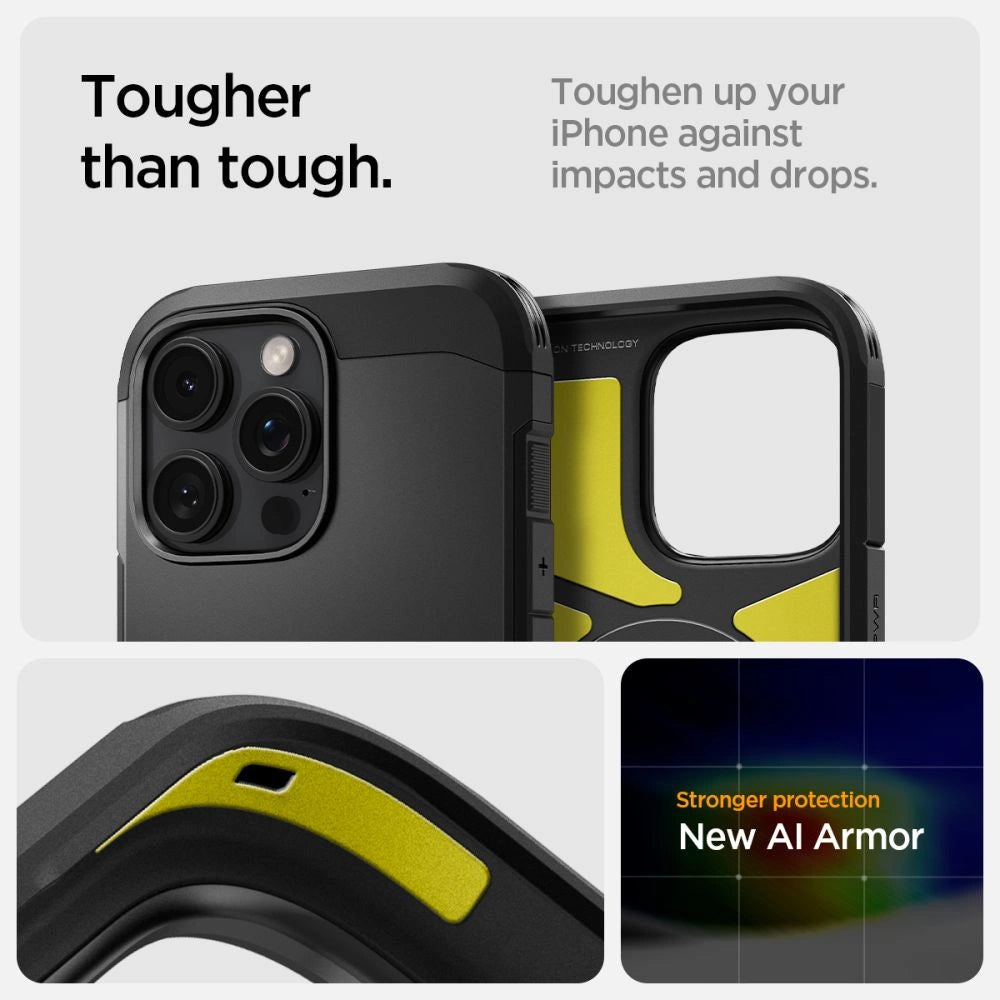 Spigen Tough Armor "T" MagSafe-fodral til iPhone 16 Pro - sort