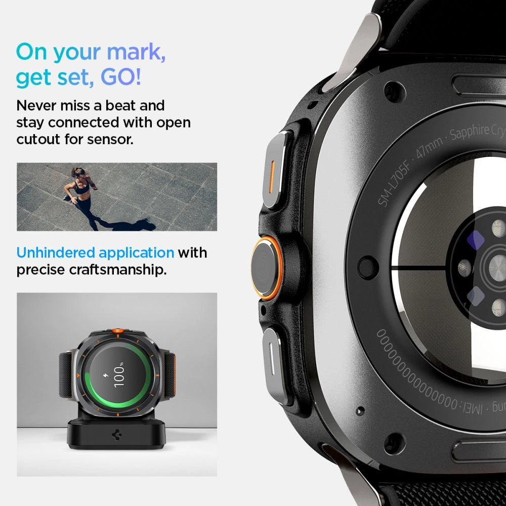 Spigen Fit Lite Strap til Galaxy Watch Ultra 47mm - sort