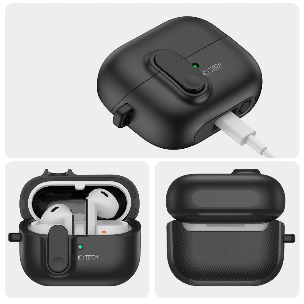Tech-Protect Slim Hook Case til Samsung Galaxy Buds 3 / 3 Pro - sort