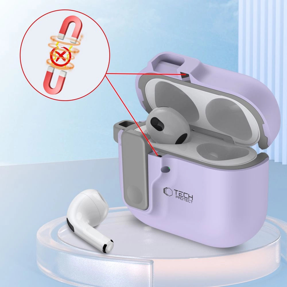 Tech-Protect Slim Hook Case til AirPods 4 - lilla