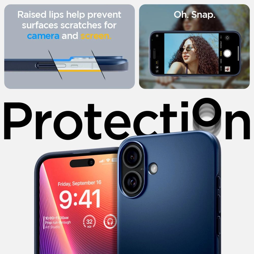 Spigen Thin Fit Magsafe iPhone 16 Case - Blå