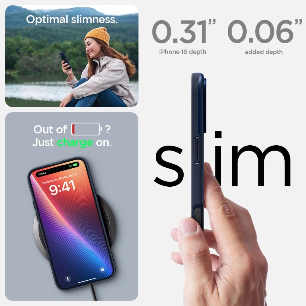 Spigen Thin Fit Magsafe iPhone 16 Case - Blå