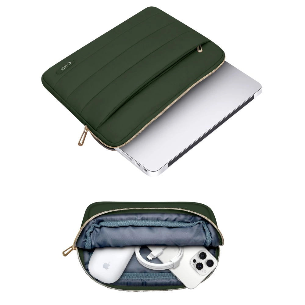 Laptoppose 13-14 Tech-Protect Puffy - oliven