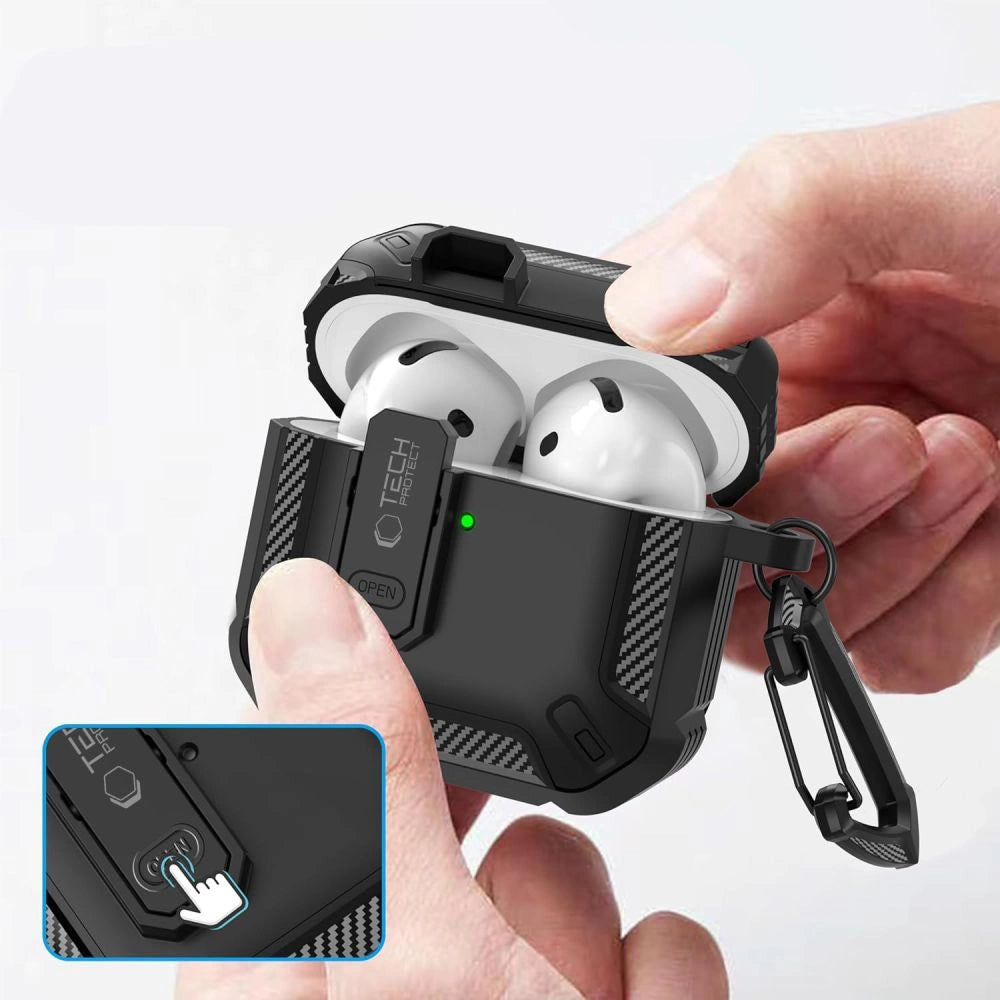 Tech-Protect Carbonox Case til AirPods 4 - sort