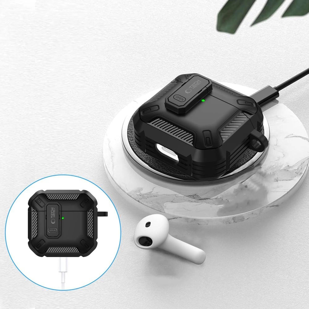 Tech-Protect Carbonox Case til AirPods 4 - sort