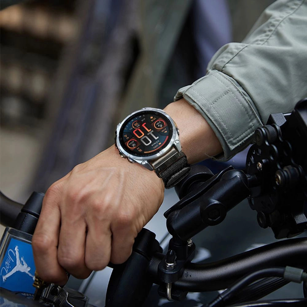 Tech-Protect Nylon Strap til Garmin Fenix 5X / 5X PLUS / 6X / 6X PRO / 7X / 8 (51 mm) - sort