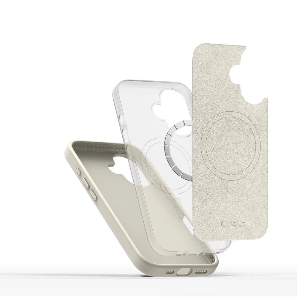 Tech-Protect Silicone PU MagSafe iPhone 16 Case - Beige