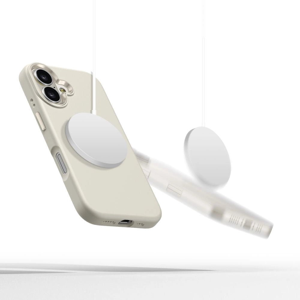 Tech-Protect Silicone PU MagSafe iPhone 16 Case - Beige