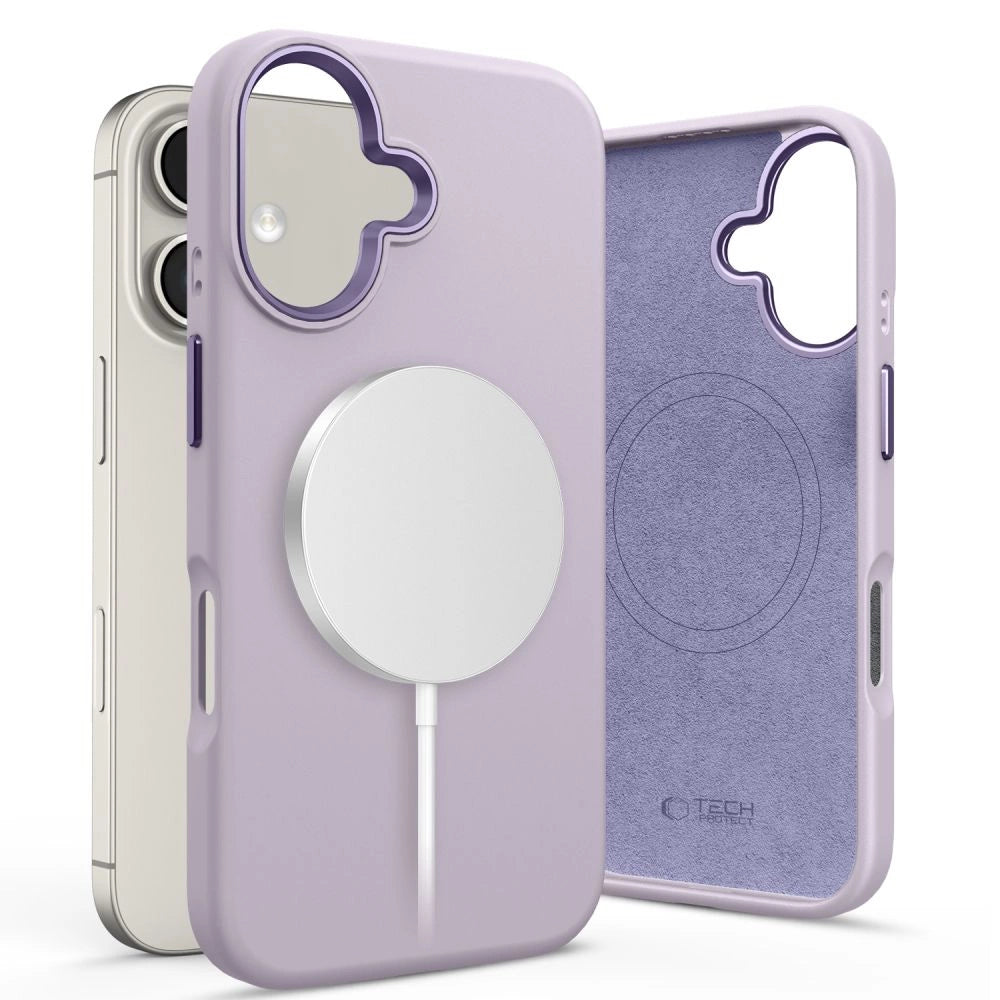 Tech-Protect Silicone PU MagSafe iPhone 16 Case - lilla