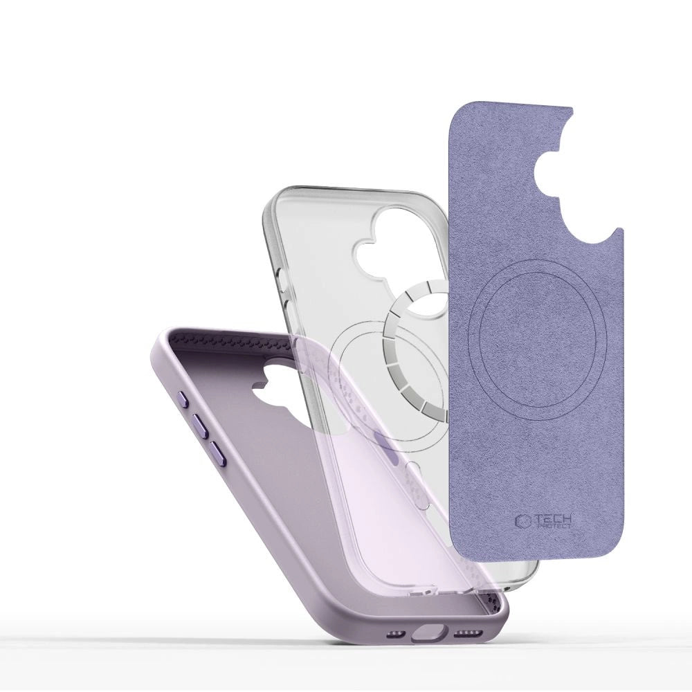 Tech-Protect Silicone PU MagSafe iPhone 16 Case - lilla