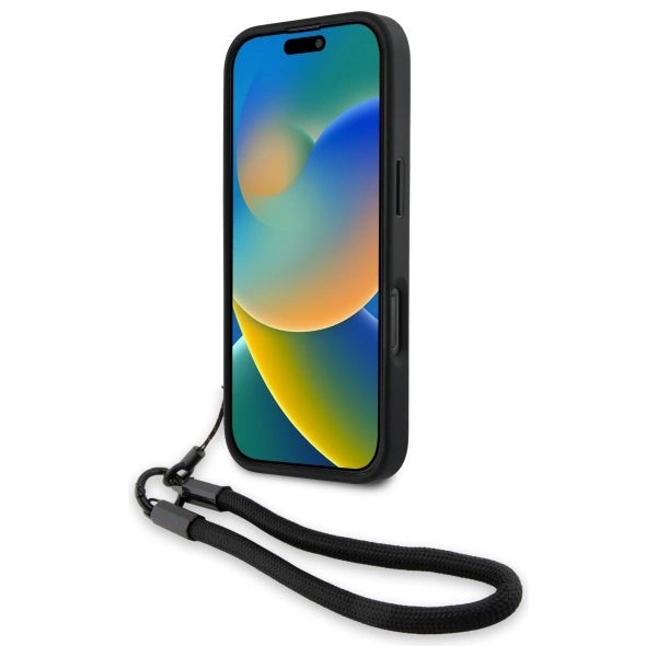 BMW Signature læder Wordmark ledningsfoder til iPhone 16 Pro Max - sort