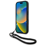 BMW Signature læder Wordmark ledningsfoder til iPhone 16 Pro Max - sort