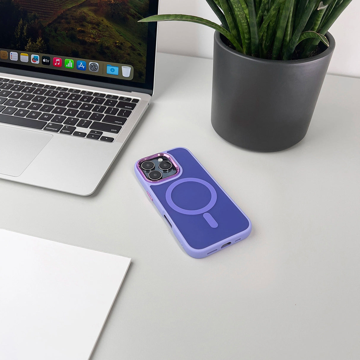Wozinsky Fashion Case MagSafe til Samsung Galaxy S25 - lilla