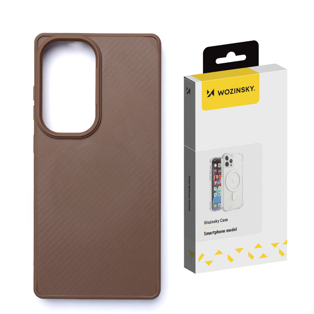 Wozinsky Carbon Fiber Case med MagSafe til Samsung Galaxy S25 - Brown