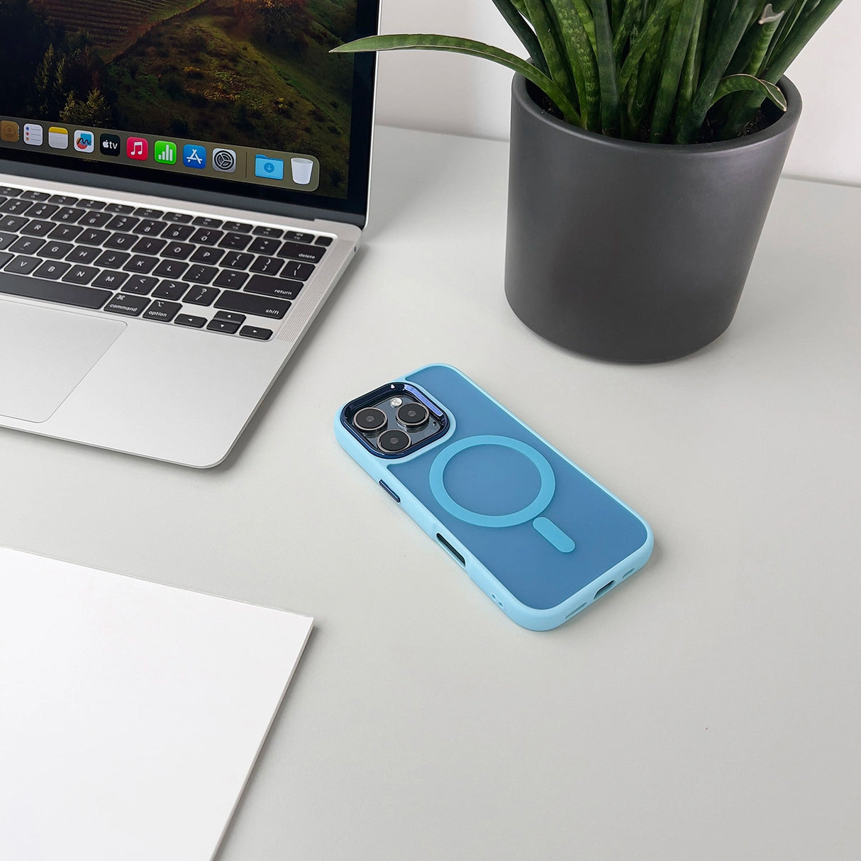 Wozinsky Fashion Case med MagSafe til Samsung Galaxy S24 FE - Blå