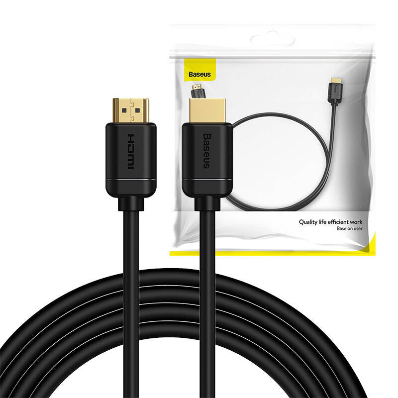 Baseus 2x HDMI 2.0 4K 60Hz kabel, 3D, HDR, 18Gbps, 3m (sort)
