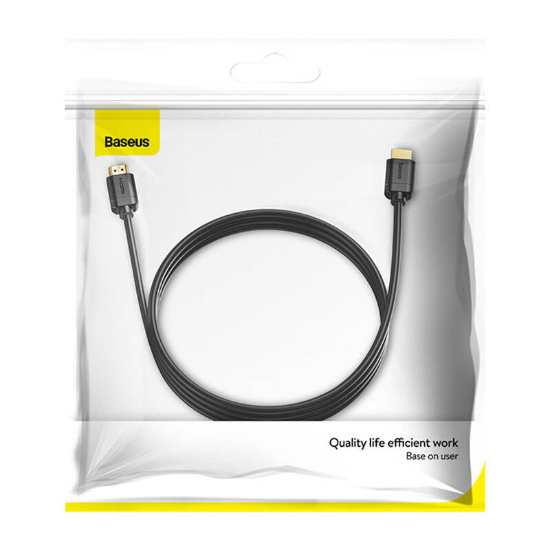 Baseus 2x HDMI 2.0 4K 60Hz kabel, 3D, HDR, 18Gbps, 3m (sort)