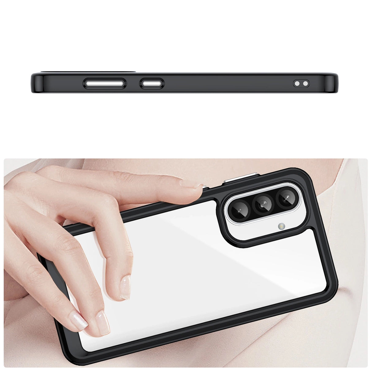 Udendørs rumkasse til Samsung Galaxy A56 Dæk med fleksibel ramme - sort