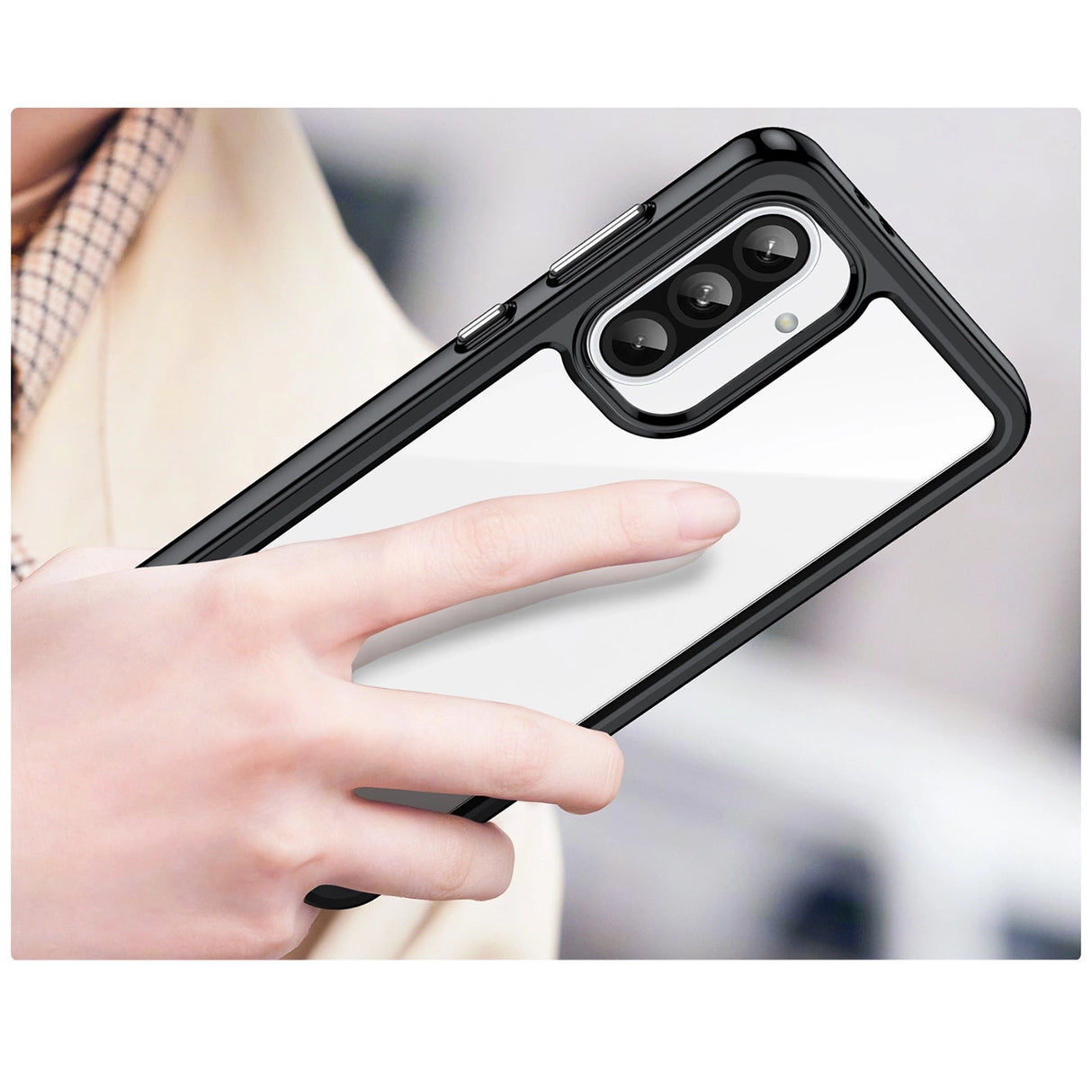 Udendørs rumkasse til Samsung Galaxy A56 Dæk med fleksibel ramme - sort