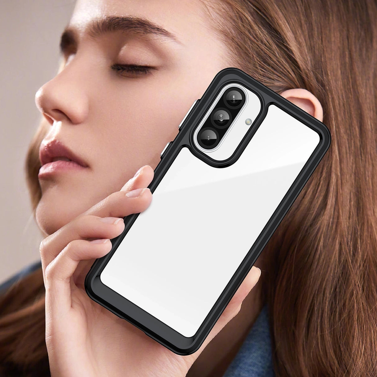 Udendørs rumkasse til Samsung Galaxy A56 Dæk med fleksibel ramme - sort