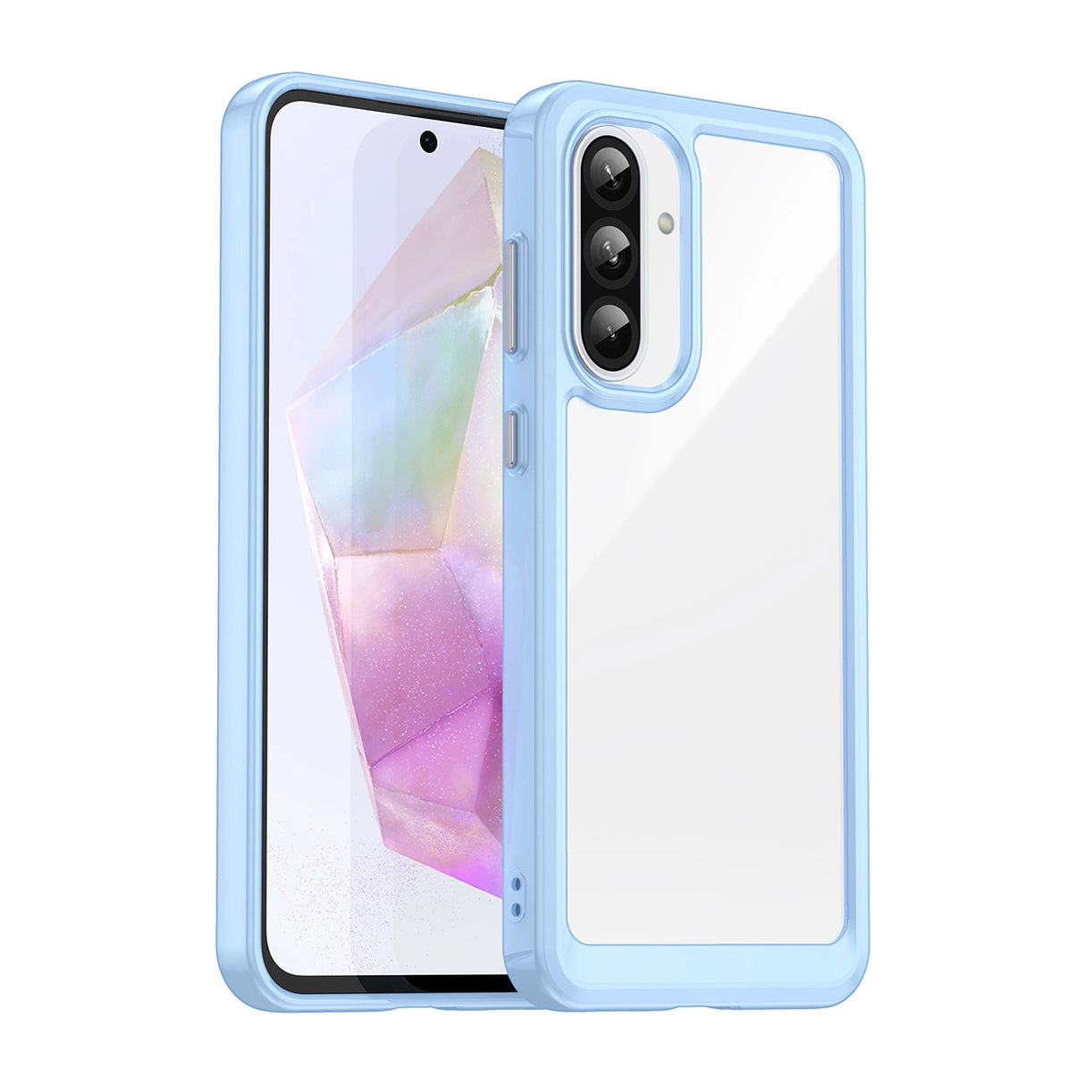 Udendørs rumkasse til Samsung Galaxy A56 Cover med fleksibel ramme - blå