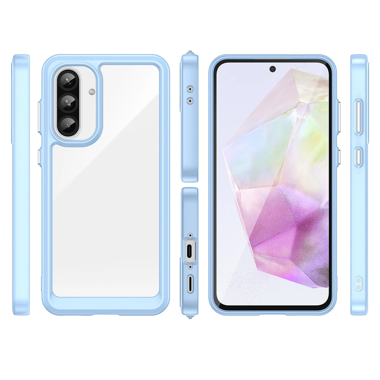 Udendørs rumkasse til Samsung Galaxy A56 Cover med fleksibel ramme - blå