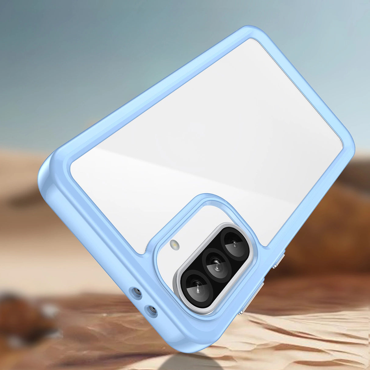 Udendørs rumkasse til Samsung Galaxy A56 Cover med fleksibel ramme - blå