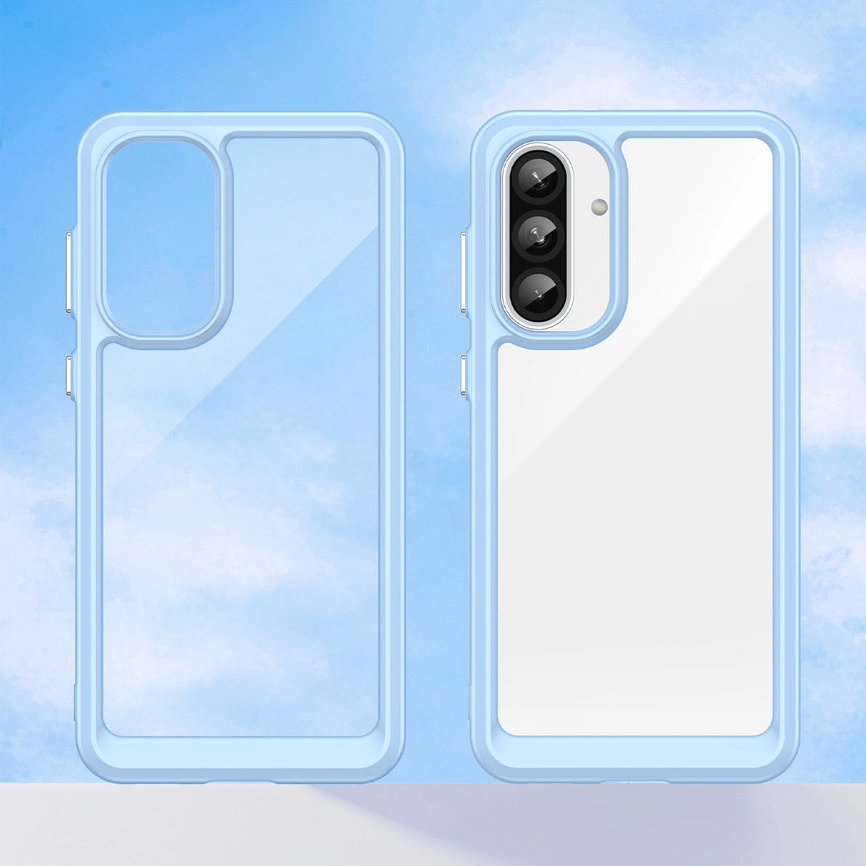 Udendørs rumkasse til Samsung Galaxy A56 Cover med fleksibel ramme - blå