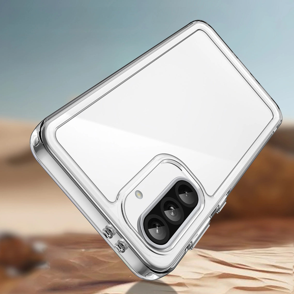 Udendørs rumkasse til Samsung Galaxy A56 Cover med fleksibel ramme - gennemsigtig