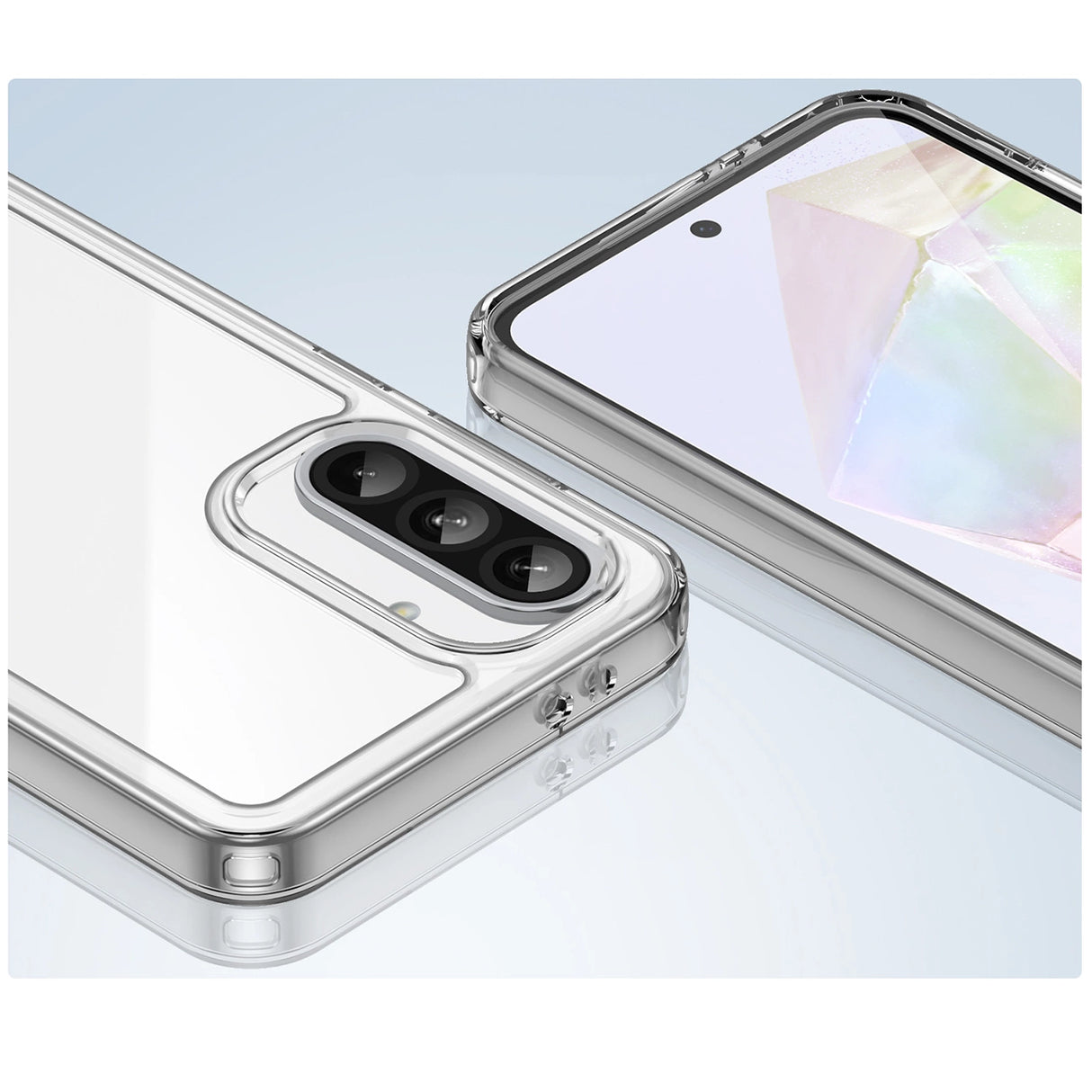 Udendørs rumkasse til Samsung Galaxy A56 Cover med fleksibel ramme - gennemsigtig