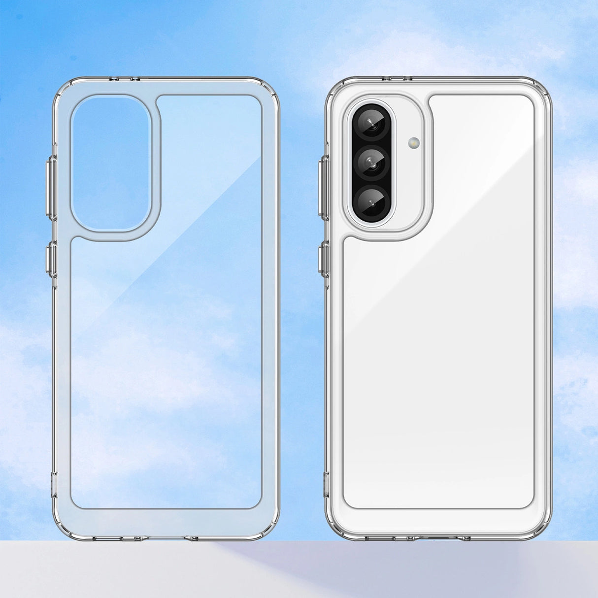 Udendørs rumkasse til Samsung Galaxy A56 Cover med fleksibel ramme - gennemsigtig