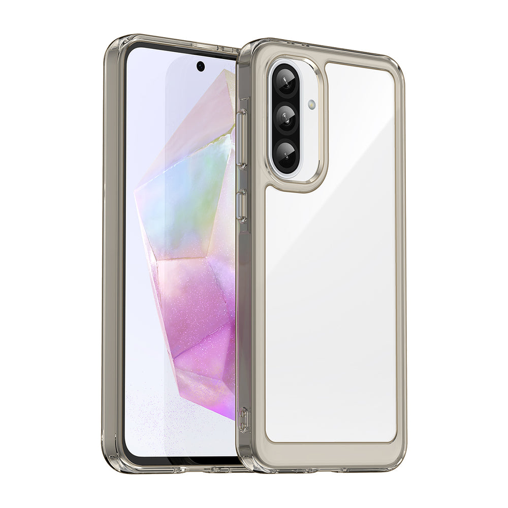 Outer Space Case for Samsung Galaxy A56 Cover med Flexible Frame - Halvt gennemsigtigt, sort
