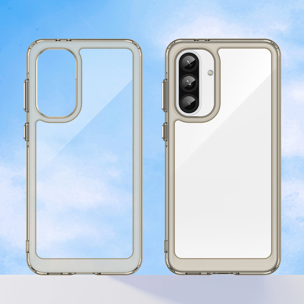 Outer Space Case for Samsung Galaxy A56 Cover med Flexible Frame - Halvt gennemsigtigt, sort