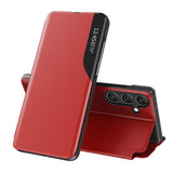 Eco Leather View Case elegant kuffert med flap og standfunktion til Samsung Galaxy A26 - rød